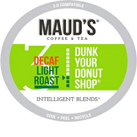 Maud's デカフェ ドーナツ ショップ コーヒー、(ダンク ユア ドーナツ ショップ)、100 カラット。リサイクル可能なシングルサーブコーヒーポッド - 満足度の高いアラビカ豆カリフォルニアロースト、2.0を含むKカップ対応 Maud's Decaf Donut Shop Coffee