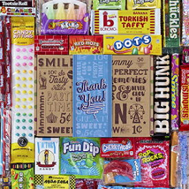 Vintage Candy Co. THANK YOU ギフト バスケット キャンディ ボックス 男性または女性用 | ノスタルジックな10年キャンディのユニークな詰め合わせで感謝の気持ちを伝えましょう。女性、男性、女の子、男の子、同僚、ティーンなどへの感謝の贈り物に最適です。