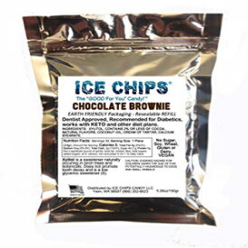 ICE CHIPS キシリトール キャンディ、5.28 オンスの大きな再密封可能なポーチ入り。低炭水化物＆グルテンフリー（チョコレートブラウニー） ICE CHIPS Xylitol Candy in Large 5.28 oz Resealable Pouch; Low Carb & Gluten Free (Chocolate Brownie