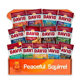 Peaceful Squirrel Variety、DAVID ヒマワリの種ジャンボ 13 種類のフレーバー、ケトフレンドリー、持ち運び用スナック、5.25 オンス Peaceful Squirrel Variety, DAVID Sunflower Seeds jumbo Variety of 13 Flavors, Keto Friendly, On-The-Go Sna