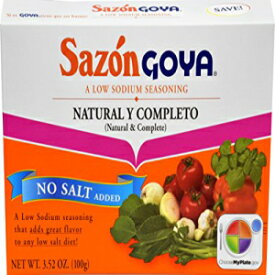 Goya Foods Sazón シーズニング ナチュラル & コンプリート、無塩、3.52 オンス (18 個パック) Goya Foods Sazón Seasoning Natural & Complete, No Salt, 3.52 Ounce (Pack of 18)