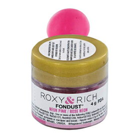 Roxy & Rich フォンダスト パウダー フードカラー、ネオンピンク 4 グラム Roxy & Rich Fondust Powder Food Color, Neon Pink 4 Grams