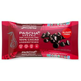 Pascha オーガニック無糖ダークチョコレートベーキングチップス 100% カカオ、UTZ、グルテンフリー、非遺伝子組み換え、砂糖不使用、8.8 オンス、6 個パック Pascha Organic Unsweetened Dark Chocolate Baking Chips 100% Cacao, UTZ, Gluten Free,