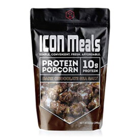 ICON Meals Protein Popcorn, High Protein Popcorn, All Natural, Air Popped, Zero Added Sugar, 10g Protein, 1 Bag (8.5 oz, Dark Chocolate Sea Salt)