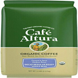 カフェ アルトゥーラ 全豆オーガニック コーヒー、デカフェ レギュラー ロースト - 水処理 (パッケージは異なる場合があります) Cafe Altura Whole Bean Organic Coffee, Decaf Regular Roast - Water Process (Packaging May Vary)