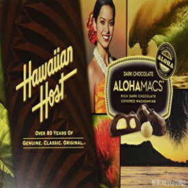 ハワイアンホスト アロハマックス ダークチョコレートカバーマカダミアナッツ (1箱) Hawaiian Host Alohamacs Dark Chocolate Covered Macadamia Nuts (1 Box)