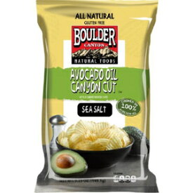 ボルダーキャニオンケトル調理ポテトチップス、アボカドオイル＆シーソルト、5.25オンス（12個パック） Boulder Canyon Kettle Cooked Potato Chips, Avocado Oil & Sea Salt, 5.25 Ounce (Pack of 12)