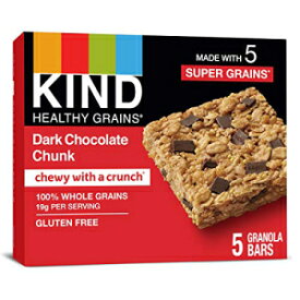 KIND ヘルシー グレーン バー ダーク チョコレート チャンク グルテン フリー、1.2 オンス、5 カウント、HGB DCC、40 カウント、(8 個パック) KIND Healthy Grains Bars Dark Chocolate Chunk Gluten Free, 1.2 oz, 5 Count, HGB DCC, 40