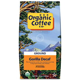 Organic Coffee Co. ゴリラ デカフェ グラウンドコーヒー 12 オンス ミディアムライトロースト 天然水加工 カフェイン抜き USDA オーガニック Organic Coffee Co. Gorilla Decaf Ground Coffee 12 Ounce Medium Light Roast Natural Water Proces