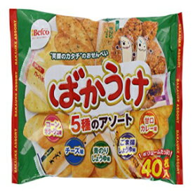 新日本せんべい品揃えばかうけ40パック5味（ジャパム輸入） Kuriyama Seika New Japanese Senbei Assortment Bakauke 40pack 5taste (Japam Import）