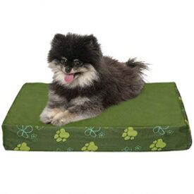 Furhaven Memory Foam Pet Bed for Dogs and Cats - Water-Resistant Indoor-Outdoor Garden Décor Dog Bed Mat with Removable Washable Cover, Jungle Green, Small