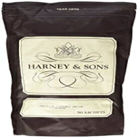 Vanilla, Harney & Sons バニラ コモロ ティー - カフェインレスで高品質、プレゼントに最適 - 50 袋入り Vanilla, Harney & Sons Vanilla Comoro Tea - Decaffeinated and High Quality, Great Present Idea - Bag of 50 Sachets