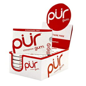 The PUR Company、シュガーフリー + アスパルテームフリーチューインガム、100% キシリトール、シナモン、ビーガン + 非遺伝子組み換え、9 カウント、12 個パック The PUR Company, Sugar-Free + Aspartame-Free Chewing Gum , 100% Xylitol, Cinn