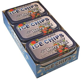 ICE CHIPS キシリトール キャンディ缶 (ベリーミックス、6 パック) - 写真のバンドが含まれます ICE CHIPS Xylitol Candy Tins (Berry Mix, 6 Pack) - Includes BAND as shown
