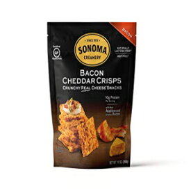 ソノマ クリーマリー チーズクリスプ - 高タンパク質、低炭水化物、グルテンフリー、ケトフレンドリーな風味豊かなチーズ クラッカー スナック - ベーコン チェダー、10 オンス (1 個) Sonoma Creamery Cheese Crisps - High Protein, Low Carb, G