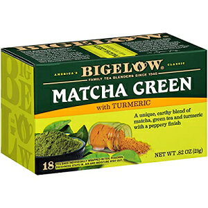 Bigelow Tea ^[bN薕ΒAJtFCA18 JEg (6 pbN)Av 108 eB[obO Bigelow Tea Matcha Green Tea with Turmeric, Caffeinated, 18 Count (Pack of 6), 108 Total Tea Bags