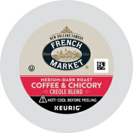 フレンチ マーケット ミディアム ダーク ローストとチコリ シングルサーブ カップ コーヒー、12 カウント (6 個パック) French Market Medium Dark Roast and Chicory Single Serve Cups Coffee, 12 Count (Pack of 6)