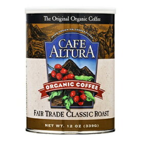 Cafe Altura Organic Coffee、フェアトレードクラシックロースト、挽いたコーヒー、12オンス缶 Cafe Altura Organic Coffee, Fair Trade Classic Roast, Ground Coffee, 12 Ounce Can