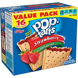 Kellogg's, ポップタルト、フロステッド ストロベリー トースター ペストリー、16 個、29.3 オンス ボックス (2 個パック) Kellogg's, Pop Tarts, Unfrosted Strawberry Toaster Pastries, 16 Count, 29.3oz Box (Pack of 2)