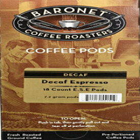 Baronet Coffee シングル デカフェ エスプレッソ ESE ポッド、54 個 Baronet Coffee Single Decaf Espresso ESE Pods, 54 Count