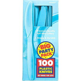 カリビアン ブルー プラスチック ナイフ ビッグ パーティー パック、100 カラット Caribbean Blue Plastic Knives Big Party Pack, 100 Ct.