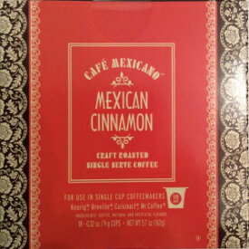 カフェ メキシカーノ メキシカン シナモン クラフト ロースト シングルサーブ コーヒー 18 カップ、レッドとブラウン Cafe Mexicano Mexican Cinnamon Craft Roasted Single Serve Coffee 18 Cups, Red and Brown