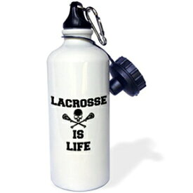 3dRose Life ブラックスカルとラクロススティックの写真 スポーツウォーターボトル、21オンス、マルチカラー 3dRose Life Picture of Black Skull and Lacrosse Sticks Sports Water Bottle, 21oz, Multicolored