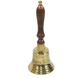 新しいソリッドブラススクールベル、木製ハンドルハンドベル多目的コールサービスベル New Solid Brass School Bell, Wooden Handle Hand Bell Multipurpose Call Service Bells
