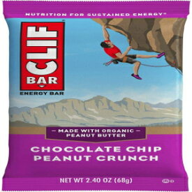 Clifbar クリフバー - チョコレートチップピーナッツクランチ 12 パック フリーサイズ Clifbar Clif Bars - 12 Pack Chocolate Chip Peanut Crunch, One Size