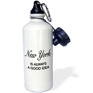 大人気3dRose New Yorkは常に良いアイデアのスポーツウォーターボトル、21オンス、ホワイト 3dRose New York is Always A Good Idea Sports Water Bottle, 21 oz, White