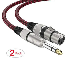 XLR メス - 1/4 インチ TRS ケーブル、BIFALE ナイロン編組マイクケーブル バランス 6.35mm (1/4 インチ) TRS - XLR ケーブル 高耐久マイクケーブル - 6フィート/2パック XLR Female to 1/4" TRS Cable, BIFALE Nylon Braided Microphone C