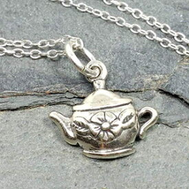 ティーポット チャーム ネックレス - 925 スターリングシルバー、18インチ Tea Pot Charm Necklace - 925 Sterling Silver, 18"