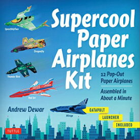 洋書 Paperback, Supercool Paper Airplanes Kit: 12 Pop-Out Paper Airplanes Assembled in About a Minute: Kit Includes Instruction Book, Pre-Printed Planes & Catapult Launcher