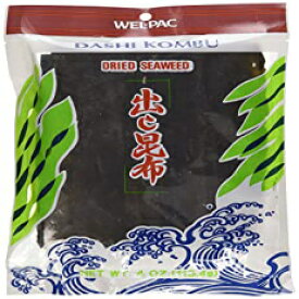 4オンス（4個パック）、ウェルパック だし昆布（4個パック） 4 Ounce (Pack of 4), Wel-pac Dashi Kombu Dried Seaweed (Pack of 4)