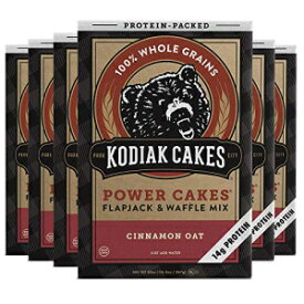 Kodiak Cakes プロテインパンケーキパワーケーキ、フラップジャックとワッフルミックス、シナモンオーツ、20オンス (6個パック) Kodiak Cakes Protein Pancake Power Cakes, Flapjack and Waffle Mix, Cinnamon Oat, 20 Ounce (Pack of 6)