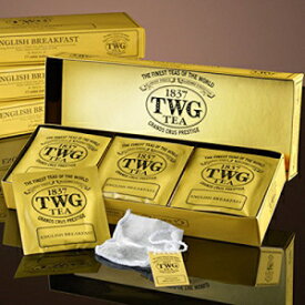 TWG Tea 1837、イングリッシュ ブレックファースト、手縫いコットン ティーバッグ 15 枚、(1 パック) TWG Tea 1837, English Breakfast, 15 count Hand Sewn Cotton Teabags, (1 Pack)