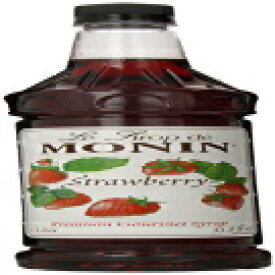 モナン フレーバーシロップ、ストロベリー、33.8 オンスのペットボトル (4 個パック) Monin Flavored Syrup, Strawberry, 33.8-Ounce Plastic Bottles (Pack of 4)