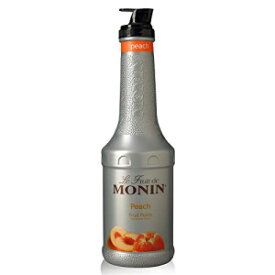 Monin - ピーチフルーツピューレ、夏の甘さ、カクテル、スムージー、レモネードに最適、非遺伝子組み換え、人工成分不使用 (1 リットル) Monin - Peach Fruit Purée, Summertime Sweetness, Great for Cocktails, Smoothies, and Lemonades, Non