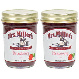 ミセス・ミラーズ・アーミッシュ自家製ストロベリージャム 9オンス - 2個パック Mrs. Miller's Amish Homemade Strawberry Jam 9 Ounces - Pack of 2