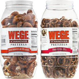 Wege Of Hanover サワードウ ハード & プレッツェル O's バラエティ 2 パック 28 オンス バレル Wege Of Hanover Sourdough Hards & Pretzel O's Variety 2- Pack 28 oz. Barrels