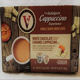 Victor Allen インダルジェント ホワイト チョコレート キャラメル カプチーノ シングル サーブ カップ - 12 個 Victor Allen Indulgent White Chocolate Caramel Cappuccino Single Serve Cups - 12 Count