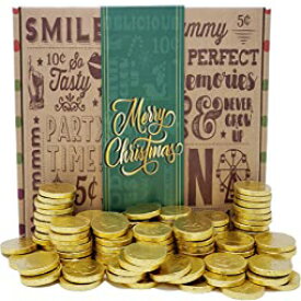 ヴィンテージ キャンディ チョコレート ゴールド コイン ボックス – 最高のクリスマス マネー ギャグ ギフト フランクフォード ミルク チョコレート キャンディ コイン – 女の子、男の子、子供、大人、男性、女性、大学生への面白いサプライズクリスマス