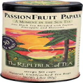 The Republic of Tea パッションフルーツ パパイヤ紅茶 ティーバッグ 50 缶 The Republic of Tea PassionFruit Papaya Black Tea, Tin of 50 Tea Bags