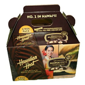 ハワイアンホストのダークチョコレートカバードマカダミアナッツ (6ボックストート) Dark Chocolate Covered Macadamia Nuts by Hawaiian Host (6 Box Tote)