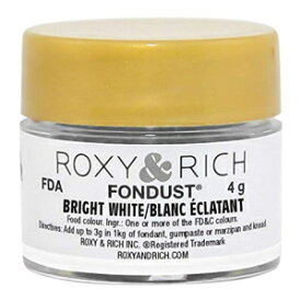 Roxy & Rich フォンダスト パウダー 食用色素 ブライトホワイト、4 グラム Roxy & Rich Fondust Powder Food Color Bright White, 4 Grams