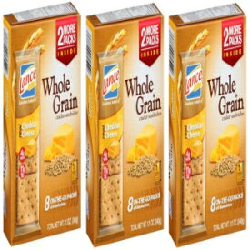 ランス 全粒チェダーチーズ クラッカー - 8 個入り 3 箱 Lance Whole Grain Cheddar Cheese Crackers - 3 Boxes of 8 Individual Packs