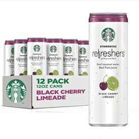 Starbucks - RTD Coffee Starbucks, Refreshers with Coconut Water, Black Cherry Limeade, 12 fl oz. cans (12 Pack)