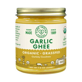 オーガニックグラスフェッドガーリックギー - Pure Indian Foods製、7.8オンス、清澄バター、牧草地育ち、非GMO、グルテンフリー、米国製、パレオ＆ケトフレンドリー Organic Grassfed Garlic Ghee - by Pure Indian Foods, 7.8 oz, Clarified Butter,