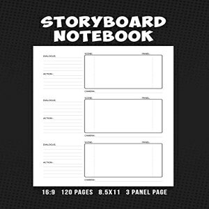 m Paperback, Storyboard Notebook 16:9 8.5x11 120 Pages 3 Panel Page: Storyboard Panel Notebook with Narration Lines for Animators, Directors, Filmmakers, ... TV Producers, & Social Media Content Creators