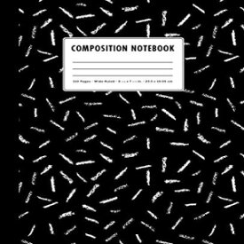 洋書 Paperback, Composition Notebook: Black + White Chalk Pattern | Wide Ruled